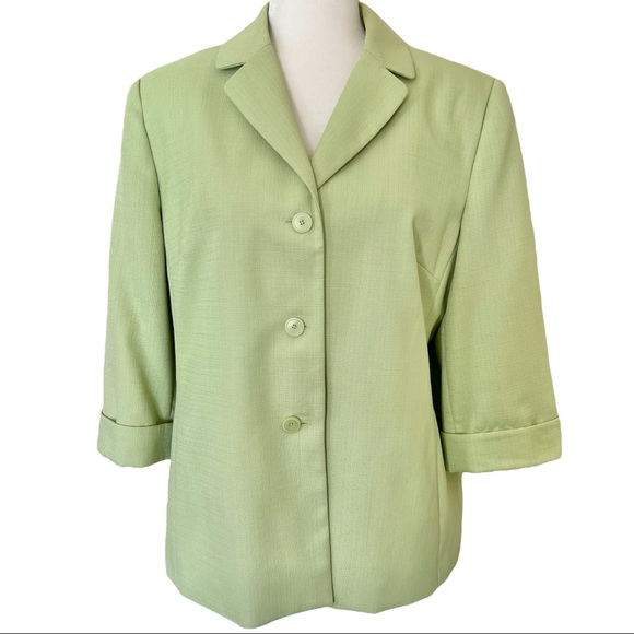 Alfred Dunner Pastel Green Blazer Jacket Size 14 - Picture 1 of 14